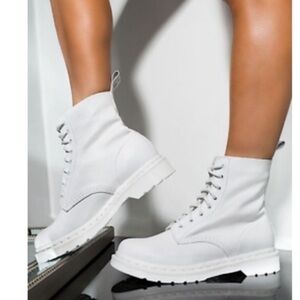 All White doc martins Women's Boots